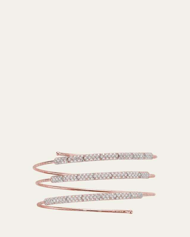 18K Rose Gold and Titanium 255 Natural Diamond Wrap Bracelet